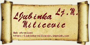 LJubinka Milićević vizit kartica